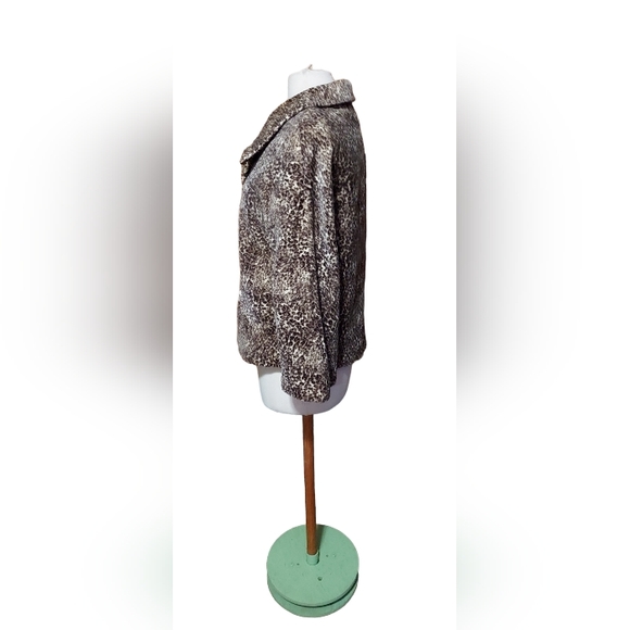 Talbots Petites 10p Jacket Coat Leopard Print Outerwear Woman Peacoat Bu… - Picture 3 of 5